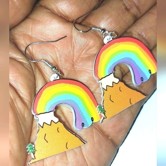 Super cute 5d festive rainbow earrings - Picture 6 of 9